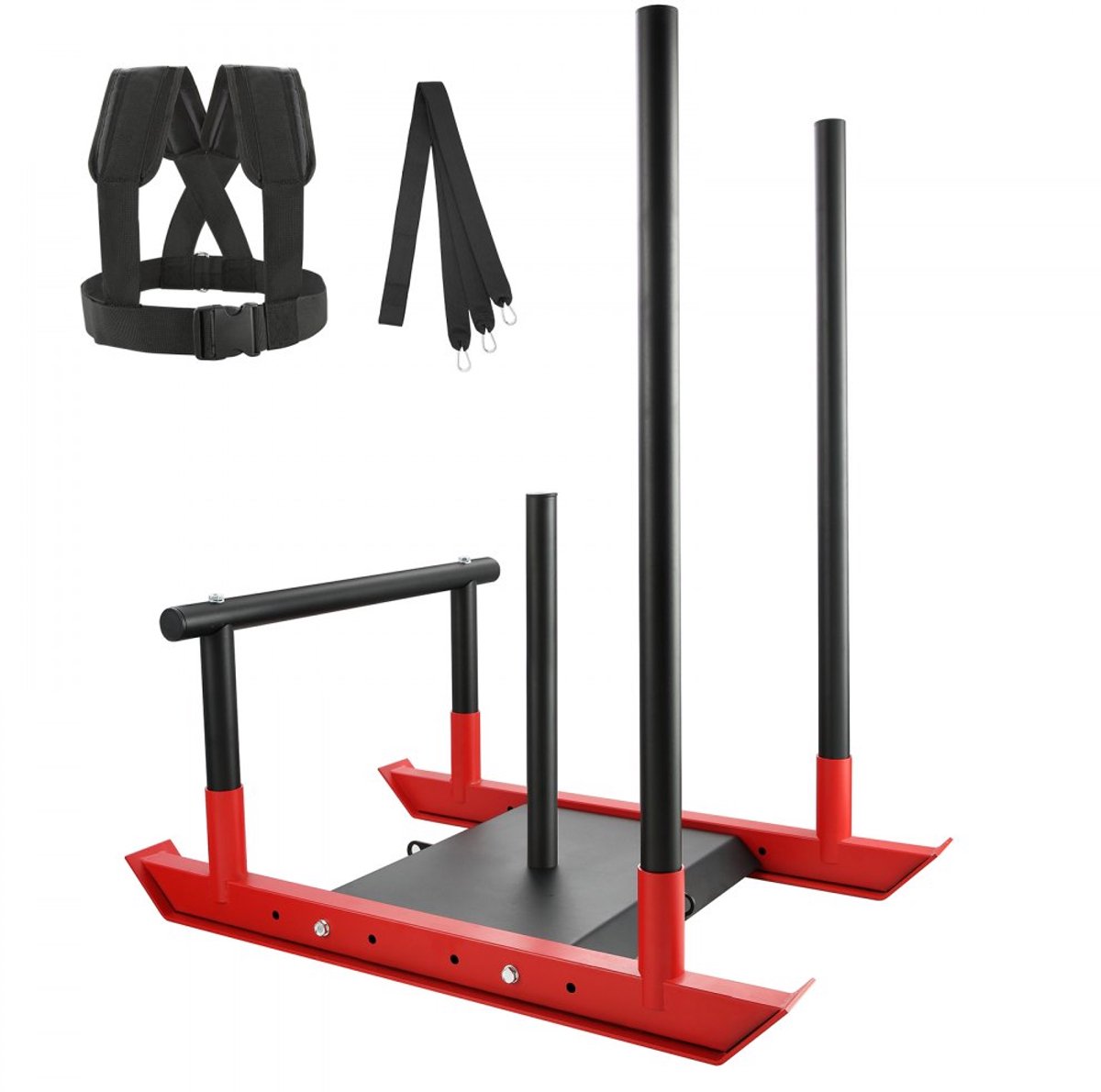 Gewichtsslee - Trainingsslee - Met Handvat - Compatibel met 25/50 mm Halterschijven - Voor Sprint- en Krachttraining - Oranje