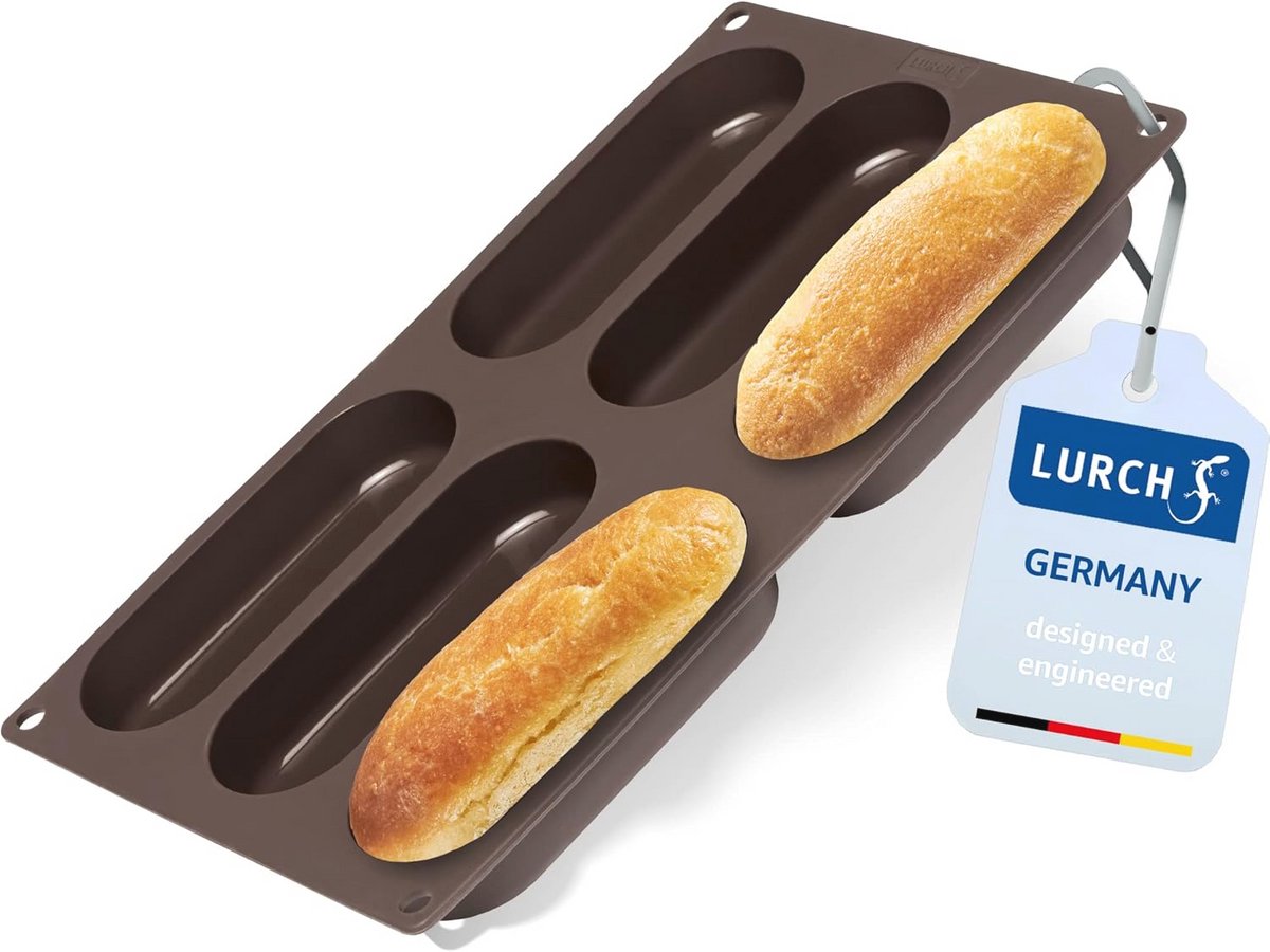 Siliconen Bakvorm voor Hotdog Broodjes - 6-voudig, 30 cm