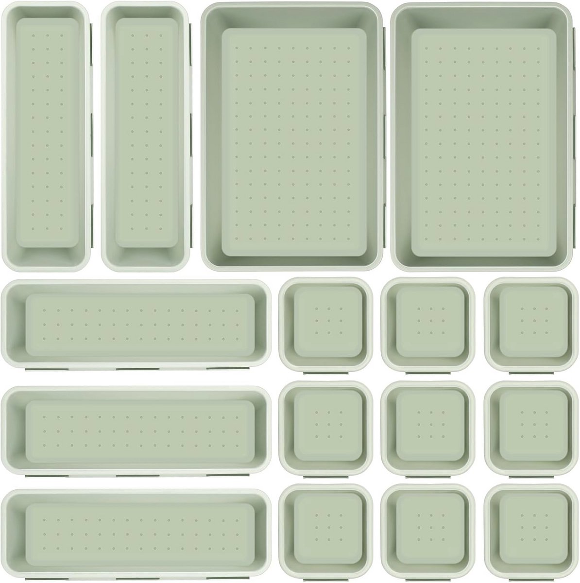 Lade-organizerset 16 stuks - veelzijdige opbergbox voor keuken en bureau