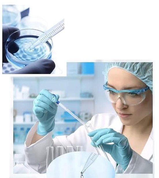 Glazen Pipet 10 ml met Rubberen Ballen en Reinigingsborstel - Set van 2 voor Laboratorium en Onderzoek — afbeelding 2