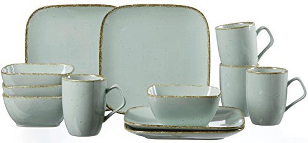 12-delige brunch- en ontbijtdinerset Casa, blauw, 38 x 27 x 27 cm