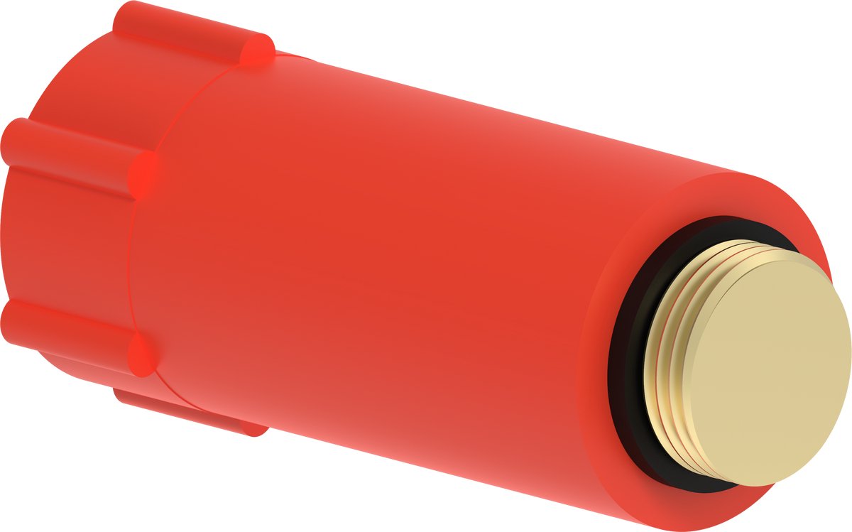 KIRCHHOFF specieplug, kunststof, rood, 1/2", met messing schroefdraad