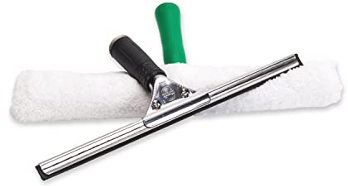 UNGER PRO Window Cleaning Starter Set 2in1 (incl. Window Wiper + Sprayer, for Professional Window Cleaning/Glass Cleaning, Stripeless Windows) AKG10