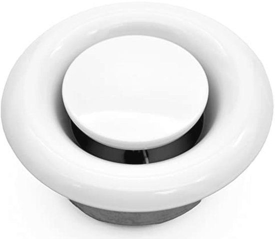 H&C VENT Zwart 100 mm verstelbaar schotelventiel - ronde stalen