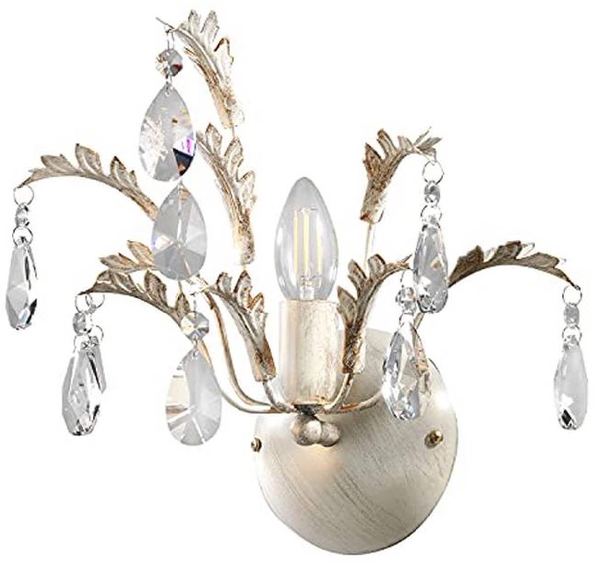 Onli Mand Wandlamp E14, 6 W, Ivoor/Goud, 30 x 25 x 25 cm