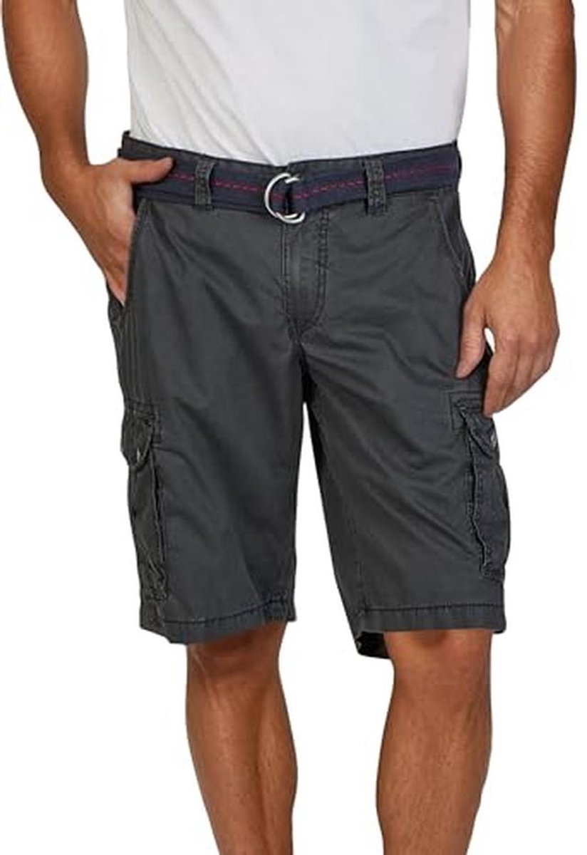 Cargoshorts voor heren met riem, regular fit, 100% katoen, zomer, knielang, meerdere kleuren en maten