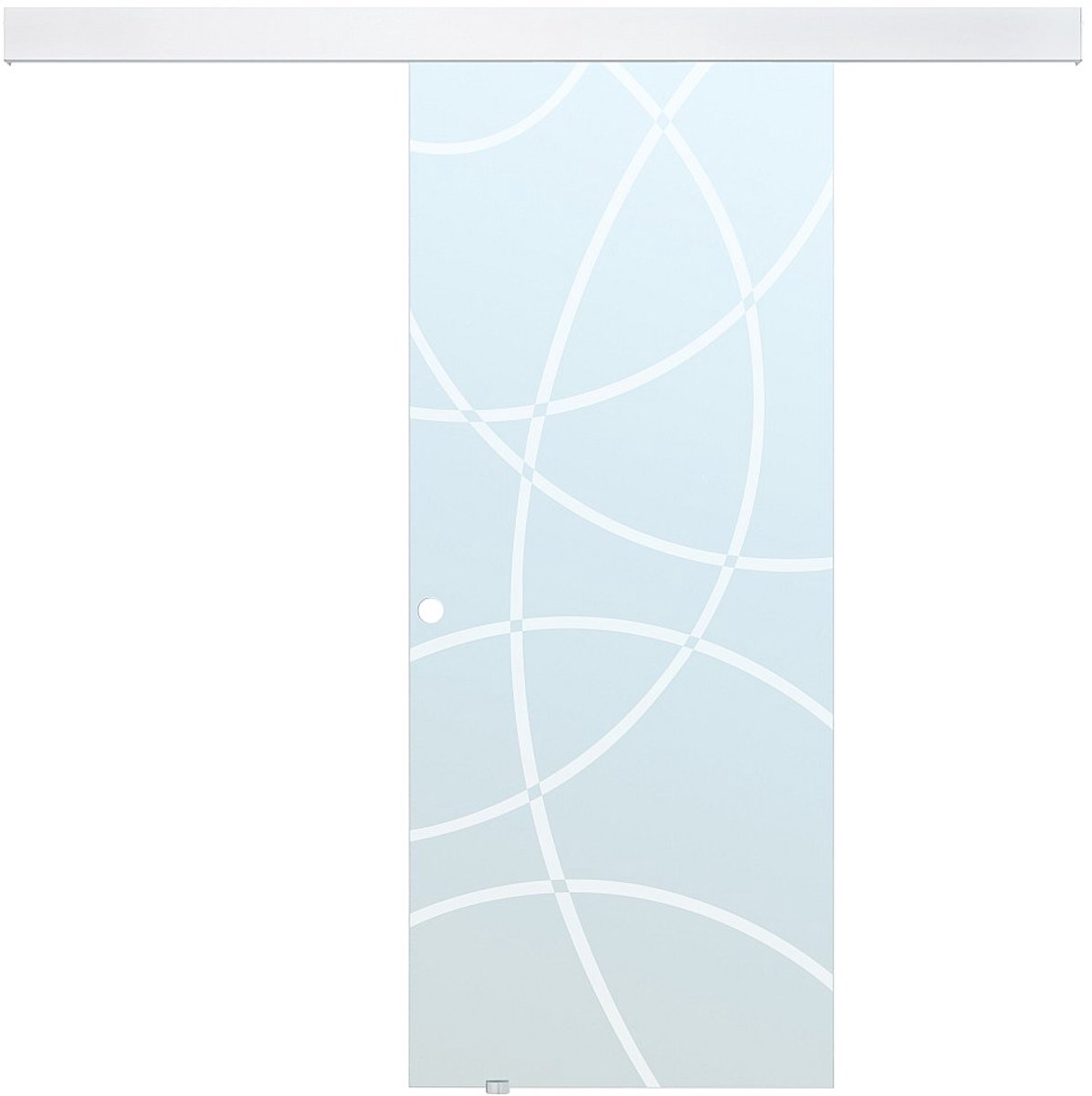 Vente-unique Schuifdeur met opbouwsysteem HEIDI - H205 x L83 cm - Gehard glas
