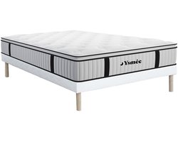 Vente-unique Set bedbodem + matras pocketveren en geïntegreerd dekmatras AMERICAN DREAM van DREAMEA - 140 x 190 cm