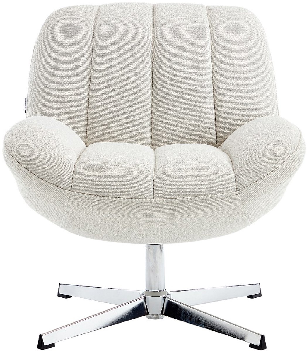 Vente-unique Draaibare fauteuil van beige getextureerde stof -VOLABO