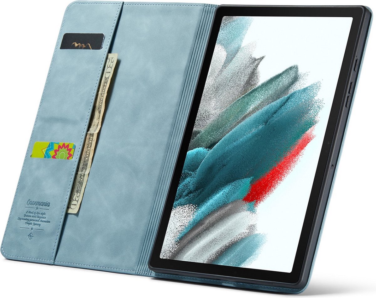 CaseMania Bookcase hoesje geschikt voor Samsung Galaxy Tab A11+ - Effen Aqua - Kunstleer