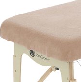 ZenGrowth® Badstof Hoeslaken Massagetafel Lichtbruin – Zonder uitsparing – 280 gram/m2 dikte – Geschikt voor massagetafels met lengte 180 tot 185 cm – 63 tot 71 cm breedte – Stretch materiaal