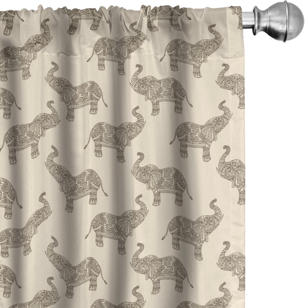 ABAKUHAUS Olifant Gordijnen – 2x75x175 cm – Sepia & Champagne