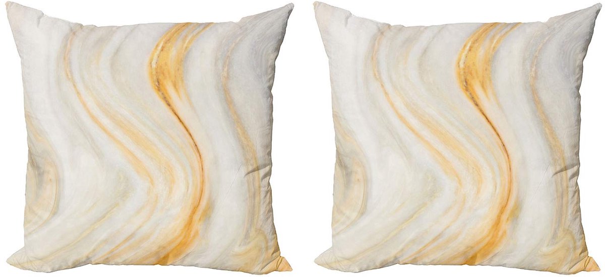 ABAKUHAUS Psychedelisch Kussenhoes Set – 45x45 cm – Dubbelzijdig bedrukt – Oranje/Grijs Oranje Grijs