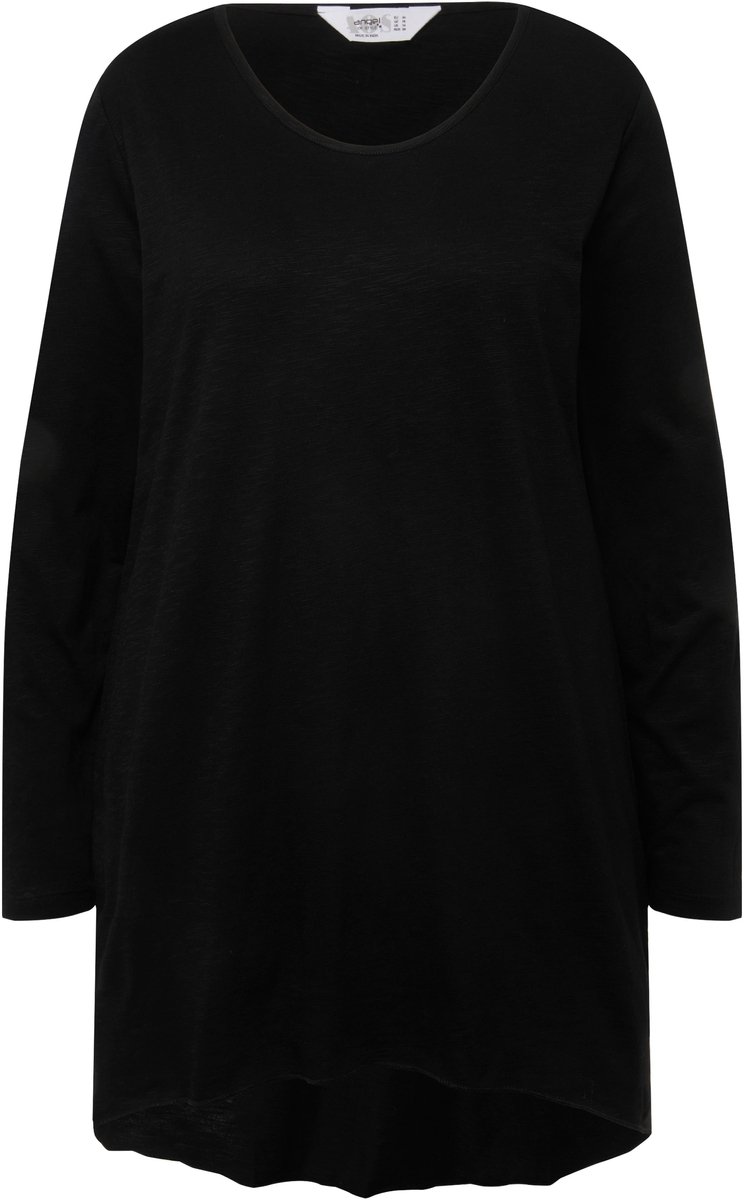 Angel of Style - Dames - longshirt comfortabele pasvorm ronde hals lange mouwen - Zwart - Maat 54
