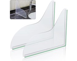 Douche Splash Guard Set van 2 stuks - Zelfklevend - Badkuip Hoek Splash Guard - Voorkomt Water Spatten - Transparant - Douche Water Guard