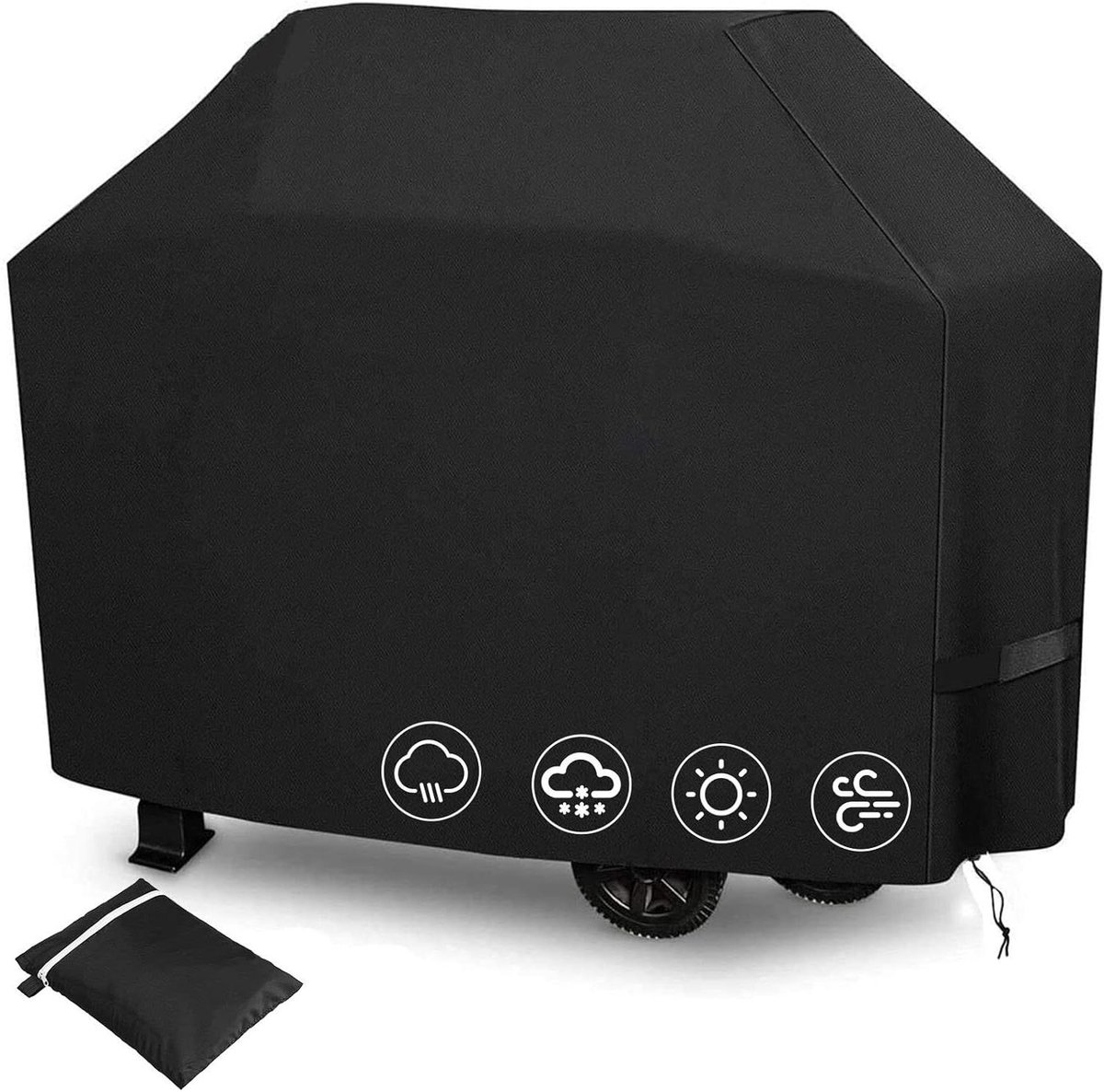 Barbecue-afdekking waterdicht zwart, gas grill dekzeil beschermhoes 145x61x117cm