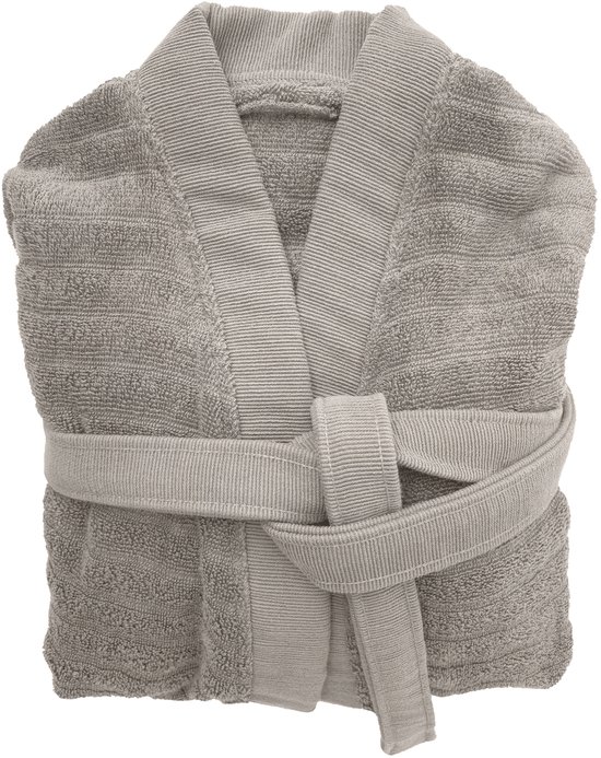 Heckettlane Badjas Katoen Prestige - Glacier Grey - Maat L - Badjas 100% Katoen - Badjas / Kamerjas Dames - Badjas / Kamerjas Heren