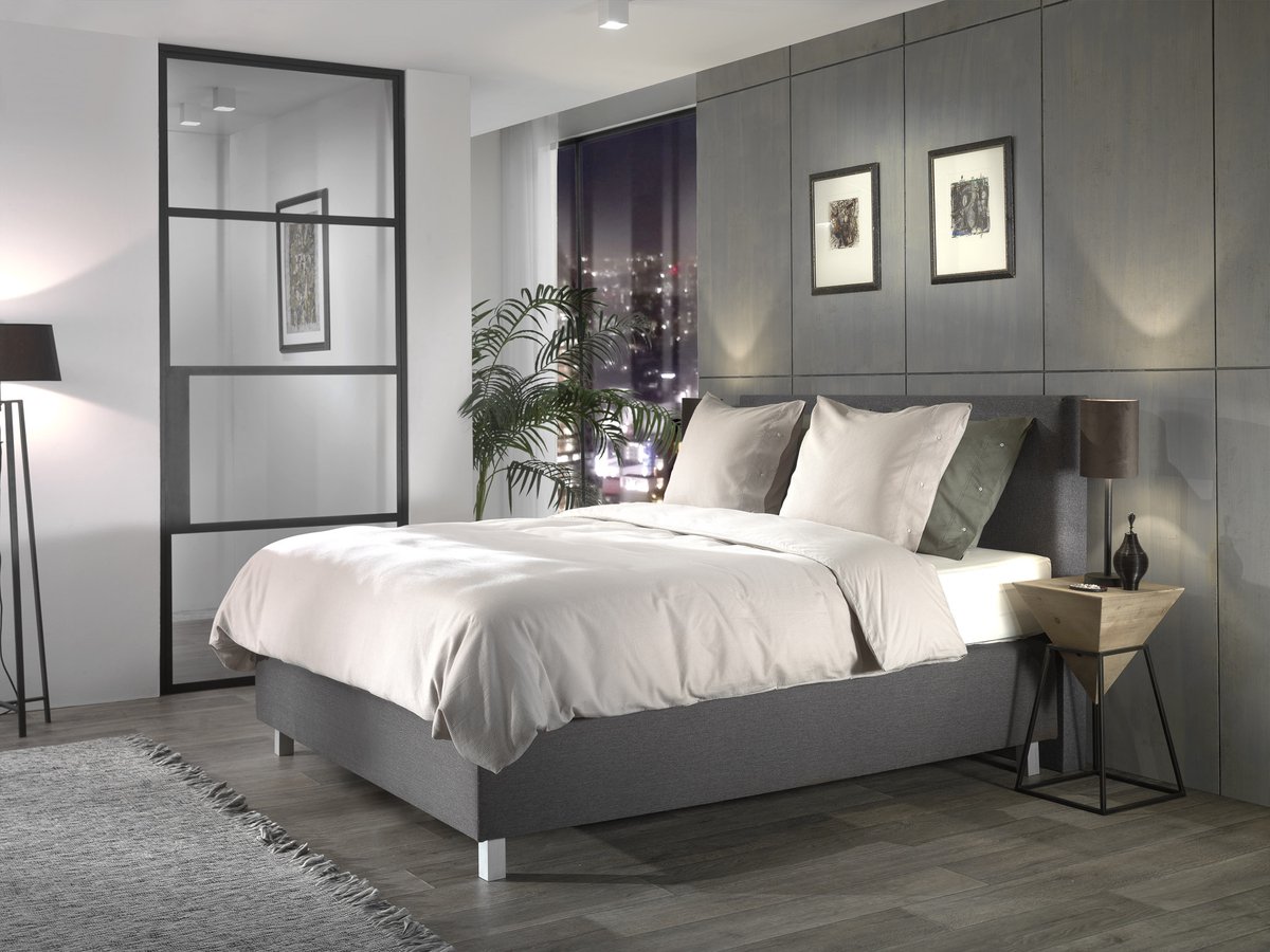 YELLOW Cialda Dekbedovertrek - Lits-Jumeaux - 240x200/220 cm - Silver Grey