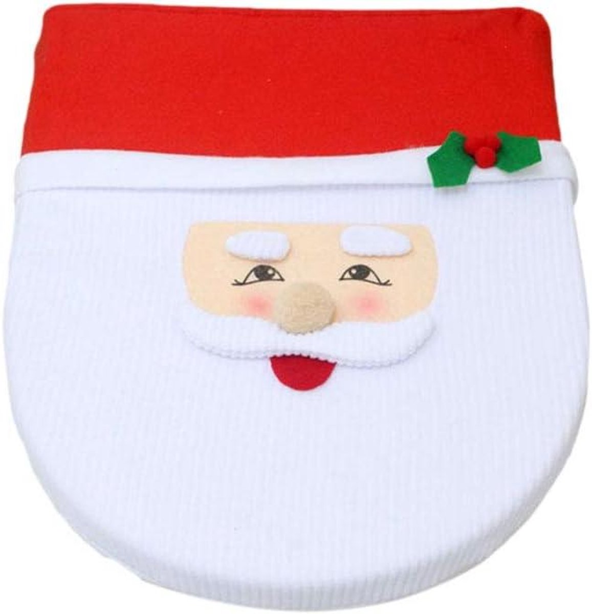 Cosensi - Kerstman Toilethoes voor Badkamer Woondecoratie - Glimlachende Kerstman Toilet Cover - Zacht Flanellen Stoelhoes voor Kerstfeest Ornamenten