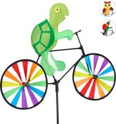 Relaxdays windmolen dier - fiets - windspel - tuinsteker - tuin - kinderen - decoratie - Schildpad
