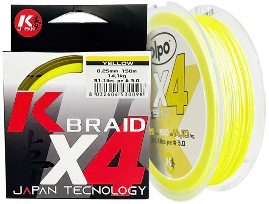 Kolpo Kx4 150 M Gevlochten Vislijn Goud 0.060 mm van Kolpo — afbeelding 4