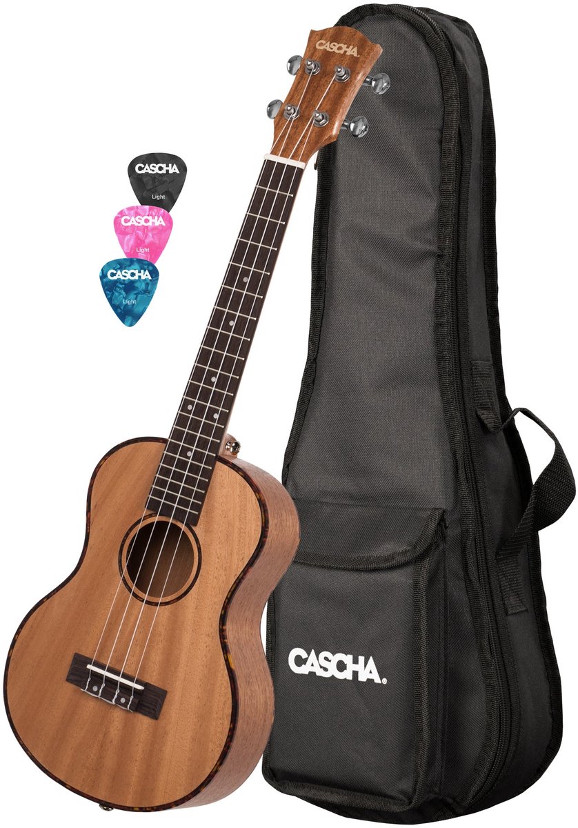 Cascha HH 2048L linkshandige premium tenor ukelele met tas en plectra