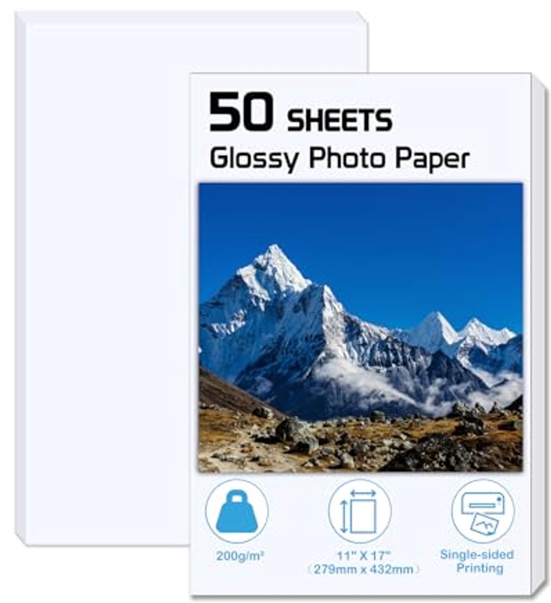 Glanzend Fotopapier 11 x 17 cm - 50 Vellen - Multifunctioneel voor Inkjetprinters - 200 g/m²