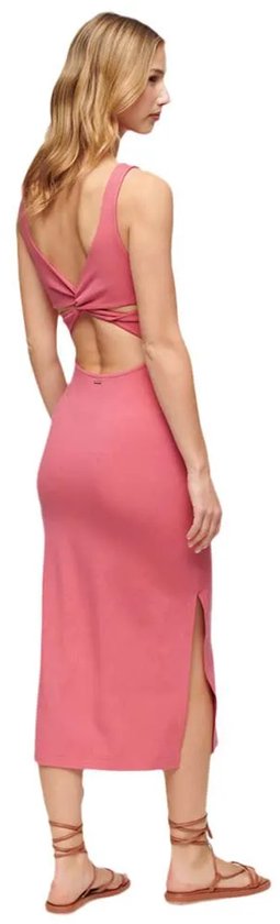 Superdry - Jersey midi-jurk met gedraaide achterkant - Dames - Jurken