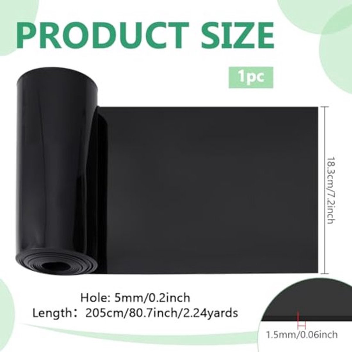 Zwarte PVC-stripgordijnen 2 m - 18,3 cm breed - Waterdicht - Geschikt voor Deuropening