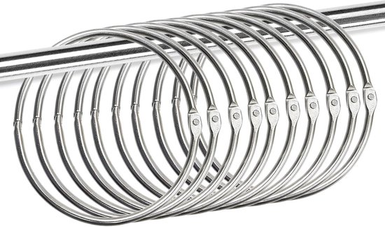 Namalu Sleutelring met Snelsluiting Grote Metalen Markering Ring voor Shirts en Ophangen van Kleding, Tas, Blad, Scrapbook, Douchegordijn, Zilver, 150mm Namalu Sleutelring met Snelsluiting Grote Metalen Markering Ring voor Shirts en Ophangen van Kleding, Tas, Blad, Scrapbook, Douchegordijn, Zilver, 150mm