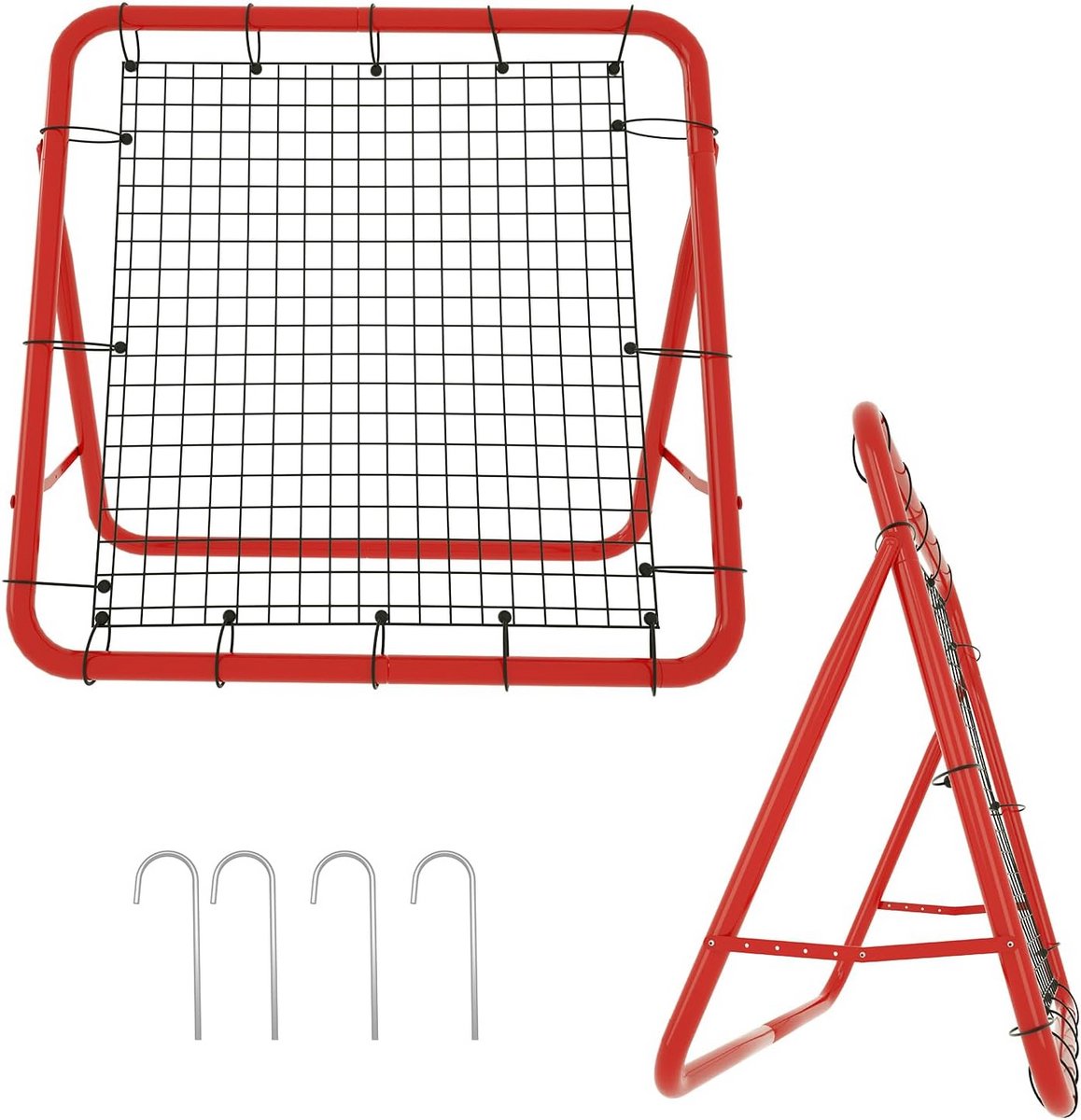 Voetbal Rebounder 100x100cm Verstelbaar - Terugslagwand voor Training - Net Doelwand voor Kinderen - Ideaal voor Tuin en Voetbaltraining