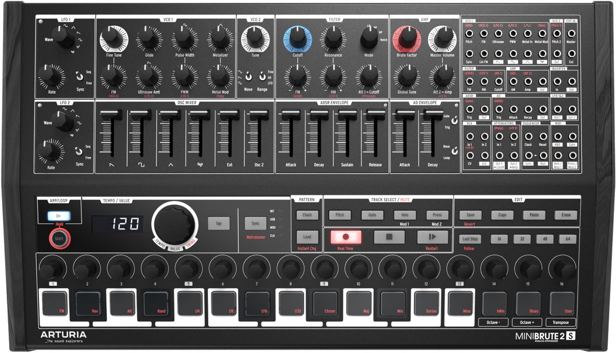 Arturia MiniBrute 2S Noir - Desktop analoge synthesizer - Zwart