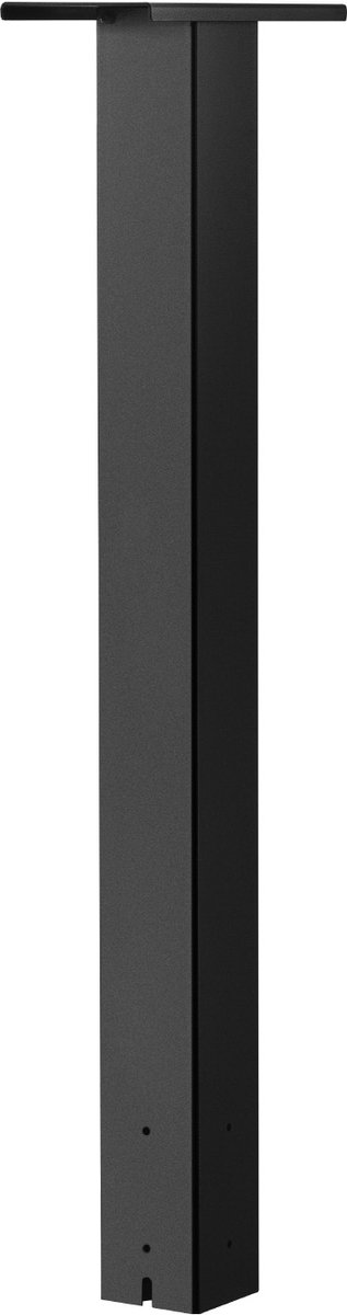 Stalen brievenbuspaal, 109 x 10 x 10 cm, grondbevestiging met universele plaatbeugel, duurzame metalen paalhoes voor buitengebruik bij woningen, zwarte poedercoating