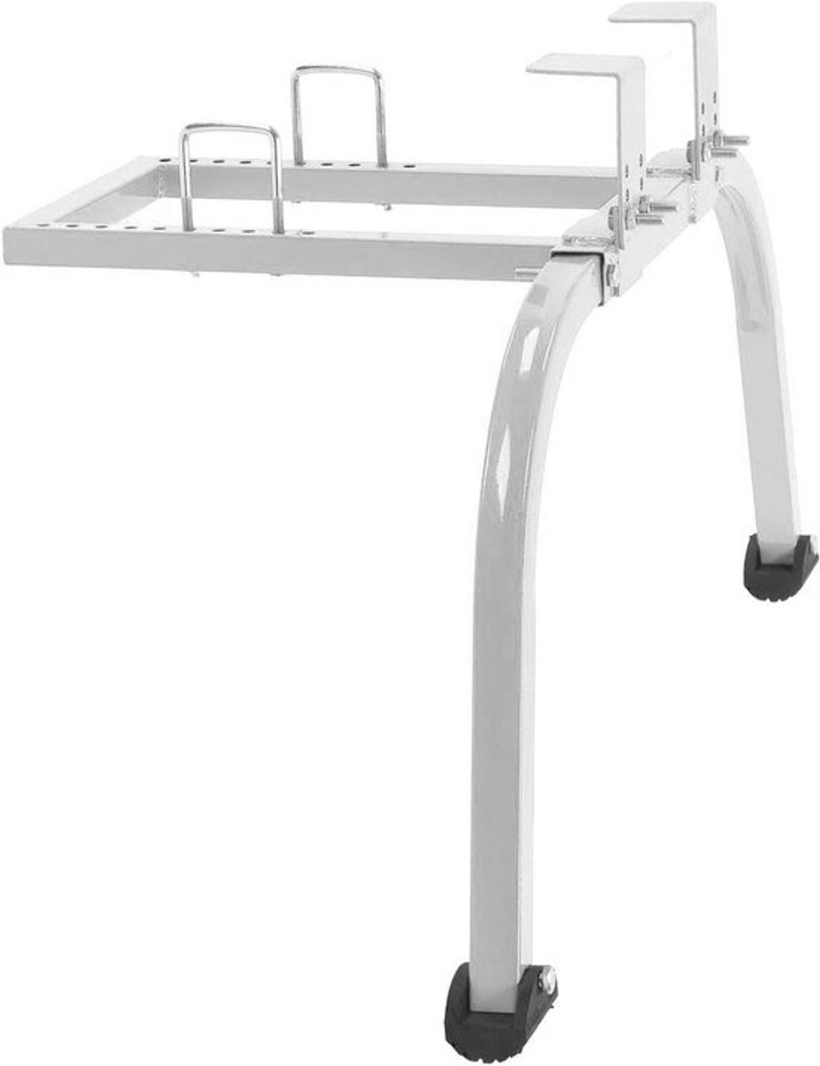 Stalen trapstabilisator met verstelbare handgreep voor veiligheid bij lakken, reinigen en klimmen - Grijs-zilver.