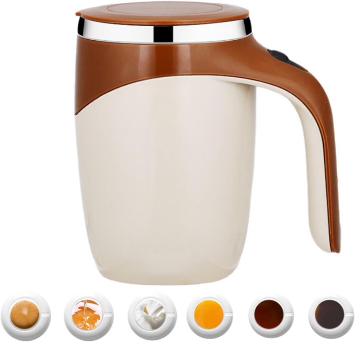 400 ml Volautomatische roestvrijstalen mengbeker - Koffiekleur
