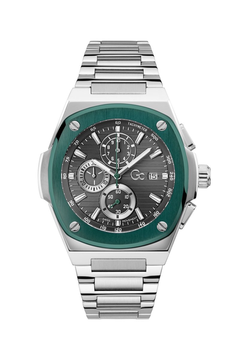 Gc Gc Coussin Shape Chronograph Watch Zilveren Toon Case: 100% Stainless Steel | Armband: 100% Stainless Steel 44 Y99022G5MF