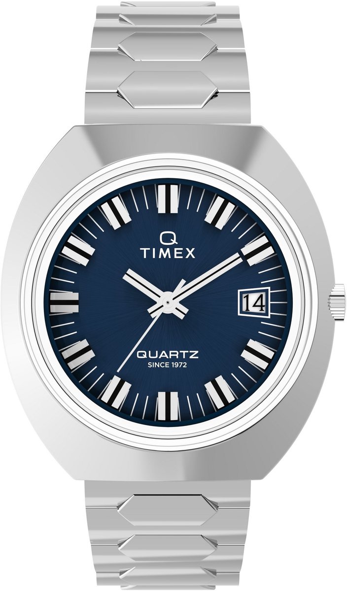Timex Q Timex® 1972 Time Machine Reissue Quartz Analoog Horloge Zilverkleurig Kast: 100% Roestvrij Staal | Armband 100% Roestvrij Staal 39 mm TW2Y33100AJ