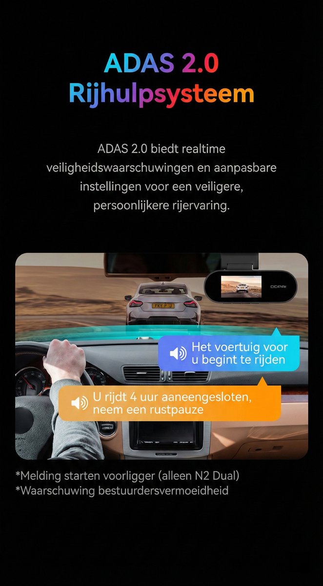 Dashcam Auto Camera Voor en Achter - 4K Beeld - met 64GB SD Kaart - GPS - DDPAI N2 – foto 6