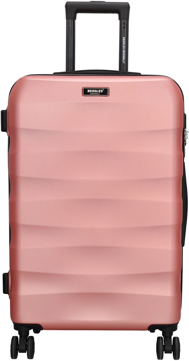 Beagles Originals Go Travel Grote Koffer - 66 cm - 60 Liter – Reiskoffer met Cijferslot - Rosé Goud