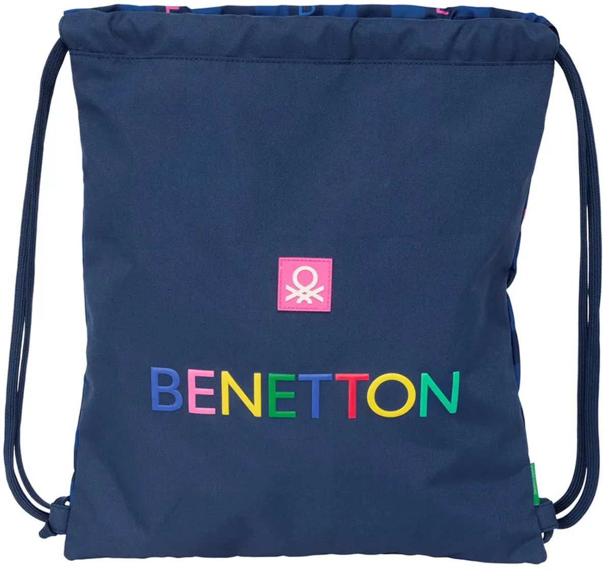 Rugtas met Koordjes Benetton Damero Marineblauw 35 x 40 x 1 cm