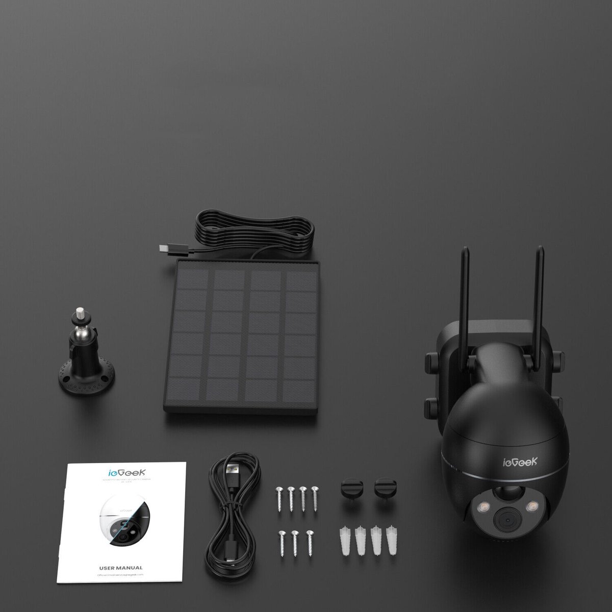 ieGeek ZS-GX1S Beveiligingscamera Buiten 2K 3MP - PTZ Bewakingscamera Buiten Draadloos - CCTV IP Security Camera Outdoor met - met Zonnepaneel - 355°/90° Draaien - Humanoïde Bewegingsdetectie Tracking – foto 2