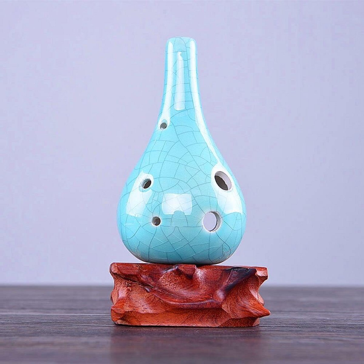 6-Gats Ocarina in Alto C Toonhoogte, Winfles Stijl Keramiek Blauw