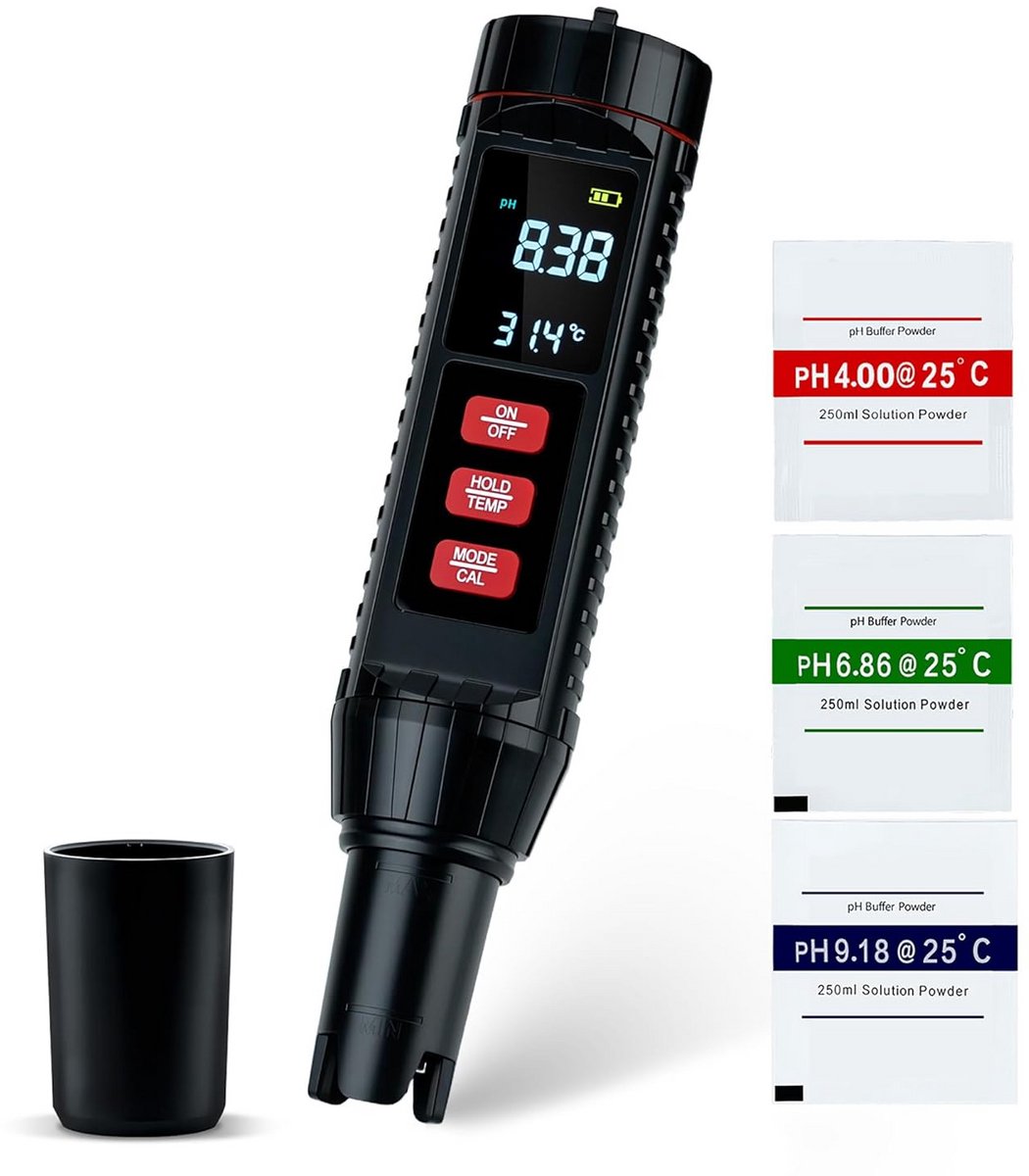 7-in-1 Waterkwaliteit Tester: pH, EC, TDS, Zoutgehalte, ORP, Temp Meter