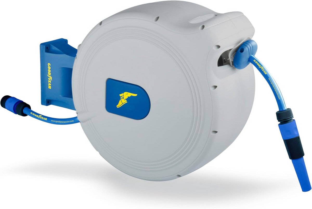 Automatische Tuinslanghaspel 30 Meter - Wandmodel met 180° Draaibare Houder