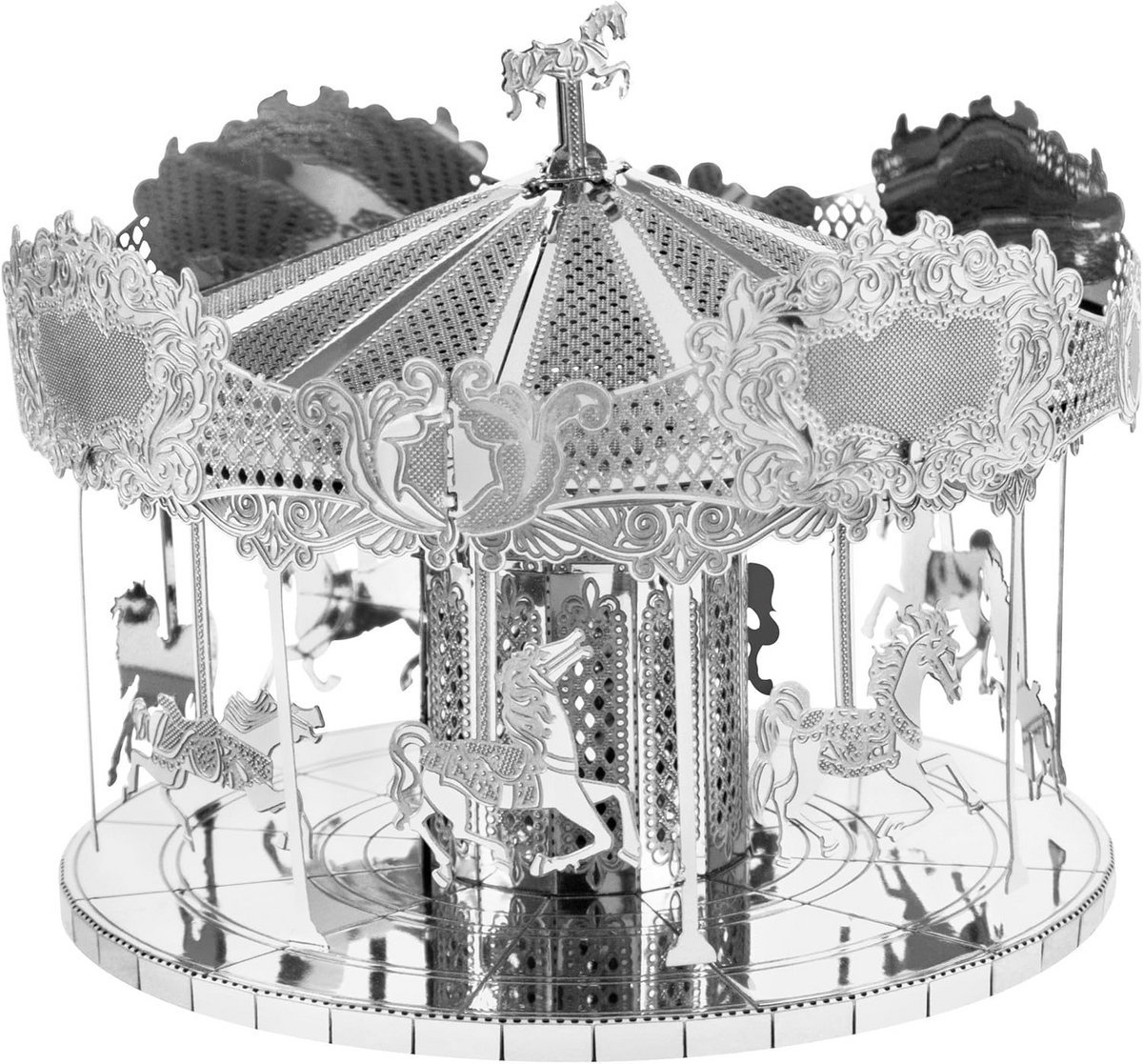 Gedetailleerde 3D Metalen Puzzel Kermis Draaimolen - Constructiespeelgoed Vanaf 14 Jaar