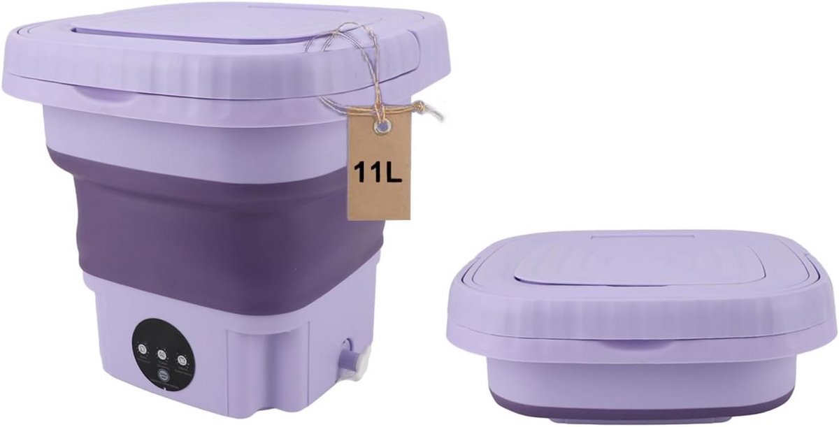 Opvouwbare Mini Wasmachine 11 Liter met Afvoerpijp voor Reizen