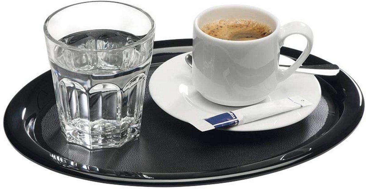 Zwart Dienblad Melamine Koffiehuis 26x20 cm - Stevig Serveerblad