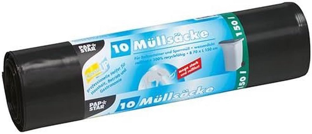 Extra Sterke Zwarte Afvalzakken 150 Liter Grote Rol - LDPE 150 x 70 cm