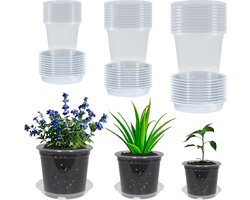 30 Stuks Transparante Kweekpotten met Schotels – Plantenpotten voor Zaaien, Stekken en Kweken