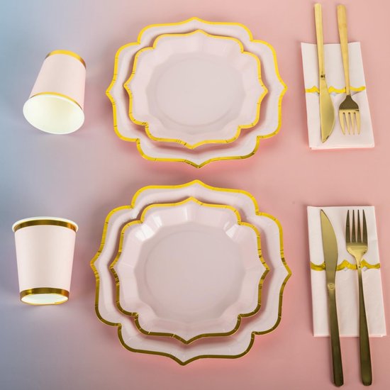 luxe-party-servies-set-lichtroze-met-gouden-accent-voor-30-personen